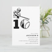 Invitation Thème Moderne de Baseball pour Garçon de 10 Ans (Debout devant)