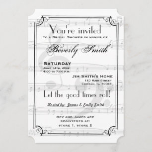 Invitation Thème musical douche nuptiale