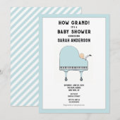 Invitation Thème musical pour Baby Shower (Devant / Derrière)