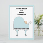 Invitation Thème musical pour Baby Shower (Debout devant)