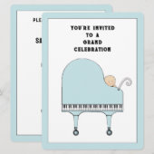 Invitation Thème musical pour Baby Shower (Devant / Derrière)