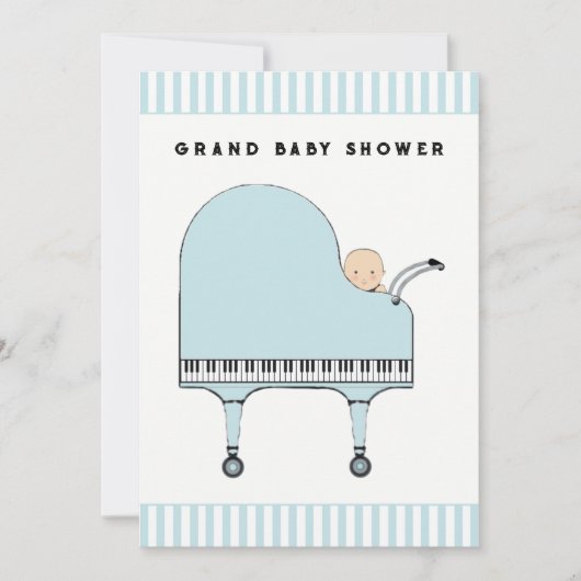 Invitation Thème Musique baby shower (Devant)