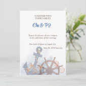 Invitation Thème Nautical Beach Wedding (Debout devant)