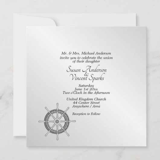 Invitation Thème nautique (Devant)