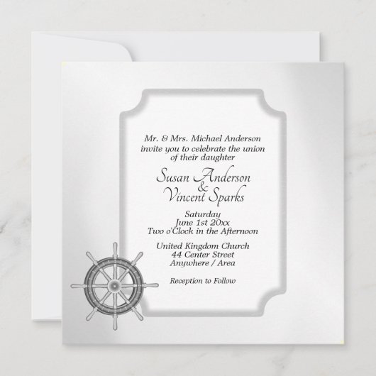 Invitation Thème nautique (Devant)