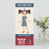 Invitation Thème nautique Anniversaire de la fête d'embarquem (Debout devant)