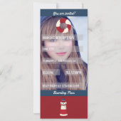 Invitation Thème nautique Anniversaire de la fête d'embarquem (Dos)