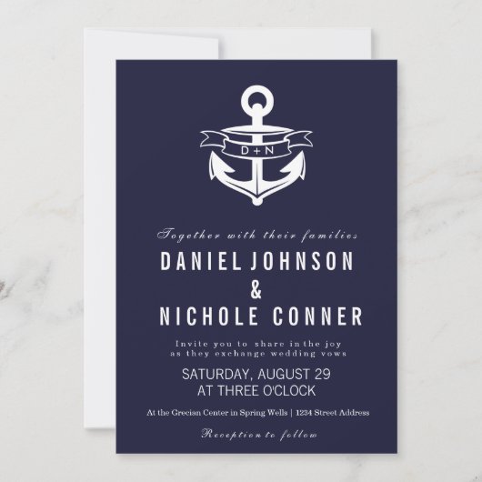 Invitation Thème nautique | MARIAGE (Devant)