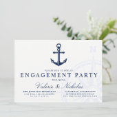 Invitation Thème Nautique | Partie Vintage d'engagement Ancre (Debout devant)