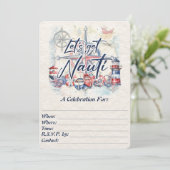 Invitation Thème Nautique Pour Toutes Occasions Aquarelle (Debout devant)