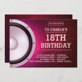 Invitation Thème Night Club Rose (Devant / Derrière)