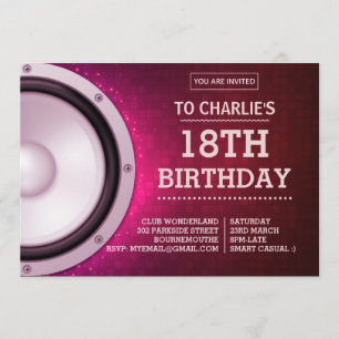 Invitation Thème Night Club Rose
