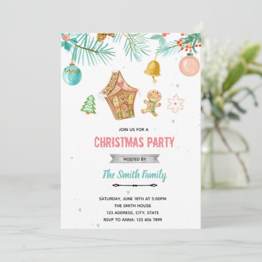 Invitation thème Noël pastel (Debout devant)