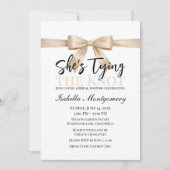 Invitation Thème Nœud de Mariage Champagne (Devant)