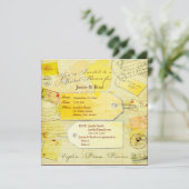 Invitation Thème nuptiale de douche de voyage (Debout devant)