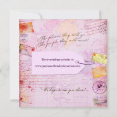 Invitation Thème nuptiale de douche de voyage dans le rose et (Dos)