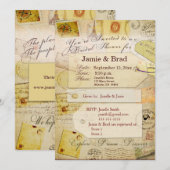 Invitation Thème nuptiale de douche de voyage en cacao et (Devant / Derrière)