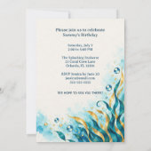 Invitation Thème Océan | Pieuvre | Fête d'anniversaire (Dos)