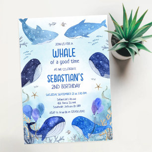 Invitation Thème Océan sous la Mer Baleine Anniversaire