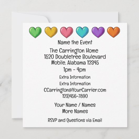 Invitation thème Oiseaux Brillant Précieux (Dos)