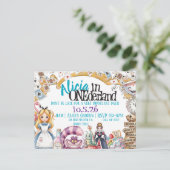 Invitation thème "ONEderland Wonderland" pour un p (Debout devant)