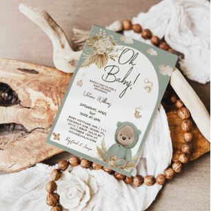 Invitation Thème Ours en Peluche & Jouets de Nursery pour Bab