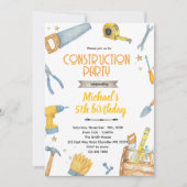 Invitation thème Outils de construction (Devant)