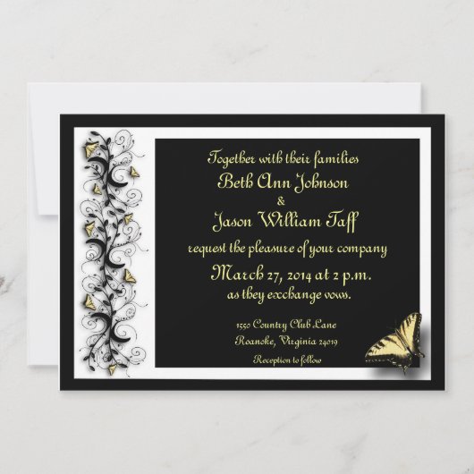 Invitation Thème Papillon (Devant)