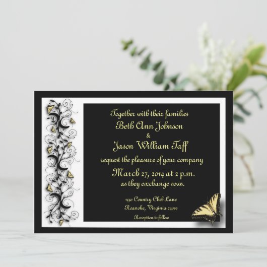 Invitation Thème Papillon (Debout devant)