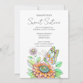 Invitation Thème papillon de fête d'anniversaire (Devant)