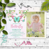 Invitation Thème papillon Fille d'anniversaire