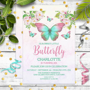 Invitation Thème papillon Fille d'anniversaire