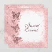 Invitation Thème papillon mariage fiançailles anniversaire (Devant / Derrière)