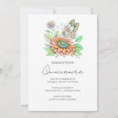Invitation Thème papillon Quinceanera Party (Devant)