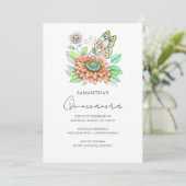 Invitation Thème papillon Quinceanera Party (Debout devant)