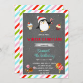 Invitation thème pays des bonbons d'hiver (Devant / Derrière)