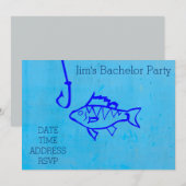 Invitation Thème pêche bleu Enterrement de vie de garçon (Devant / Derrière)