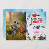 Invitation Thème Pêche Bobine Poisson Garçon 1er N'importe qu (Devant / Derrière)