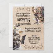 Invitation Thème Pirate vintage (Devant)