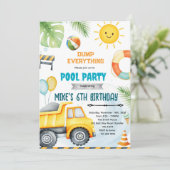 Invitation thème piscine de construction mignonne (Debout devant)
