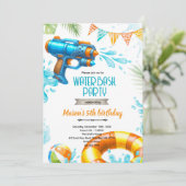 Invitation thème pistolet à eau mignon (Debout devant)