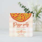 Invitation Thème pizza italienne chaque année anniversaire (Debout devant)