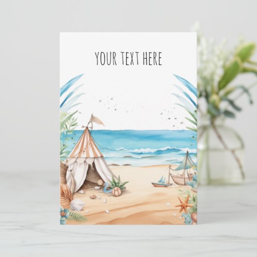 Invitation Thème plage (Debout devant)