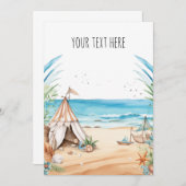 Invitation Thème plage (Devant / Derrière)