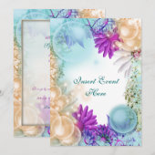 Invitation Thème plage élégant fête tropicale (Devant / Derrière)