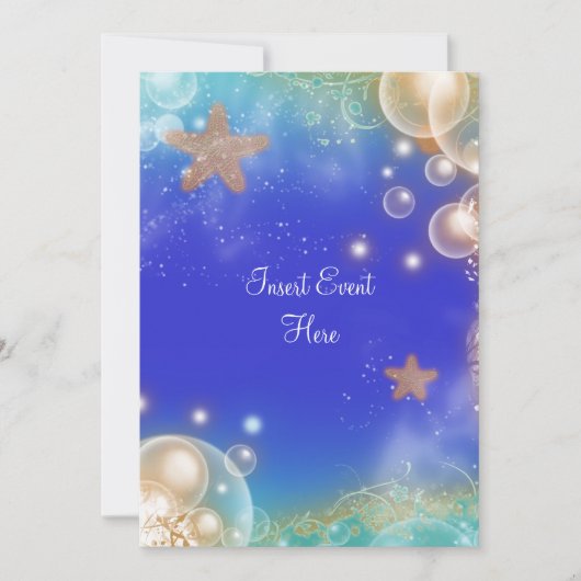 Invitation "Thème plage" élégant mariage fiançailles annivers (Devant)