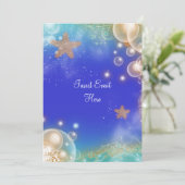 Invitation "Thème plage" élégant mariage fiançailles annivers (Debout devant)