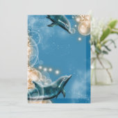 Invitation Thème plage - mariage dauphin élégant fête (Debout devant)