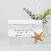 Invitation Thème Plage Starfish Mariage Rustique (Debout devant)