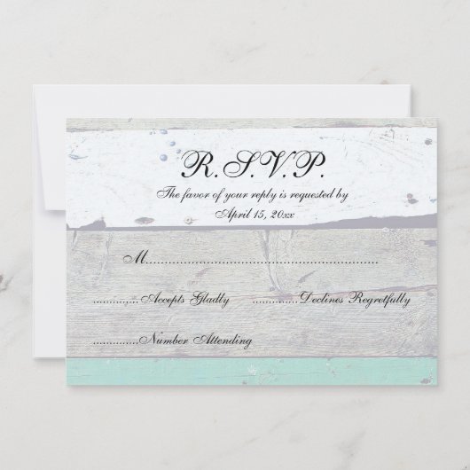 Invitation Thème Plage Starfish Mariage Rustique (Dos)